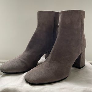 Grey suede heel booties